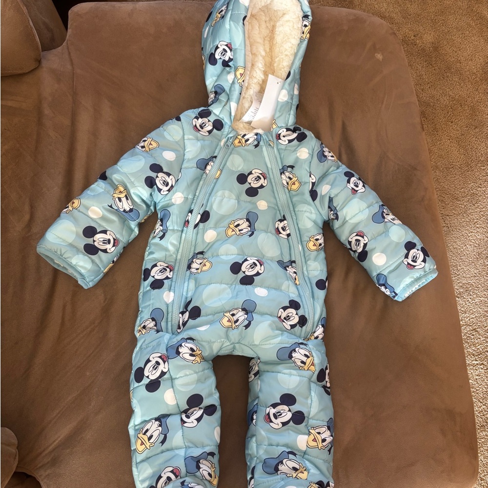 Disney Mickey Mouse Blue Footed Onesie